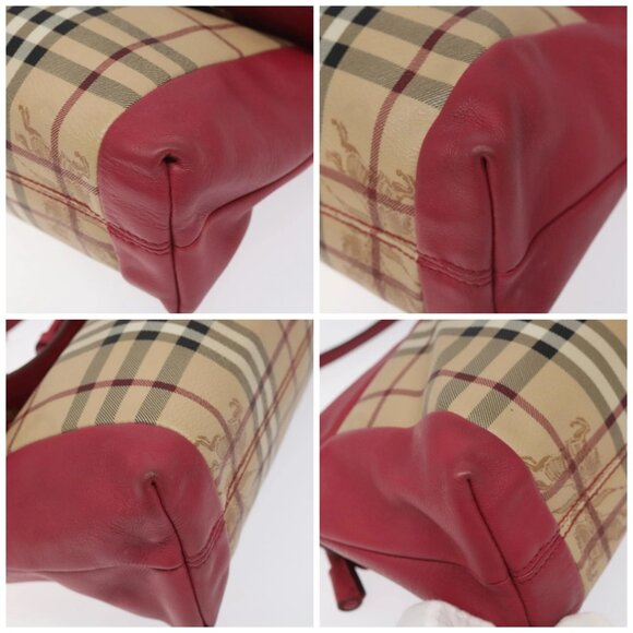 BURBERRY Nova Check Shoulder Bag PVC Pink Beige Auth 114520 - Picture 14 of 16